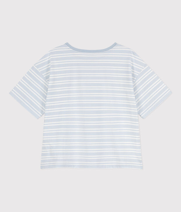T-shirt LE BOXY en coton Femme bleu/blanc