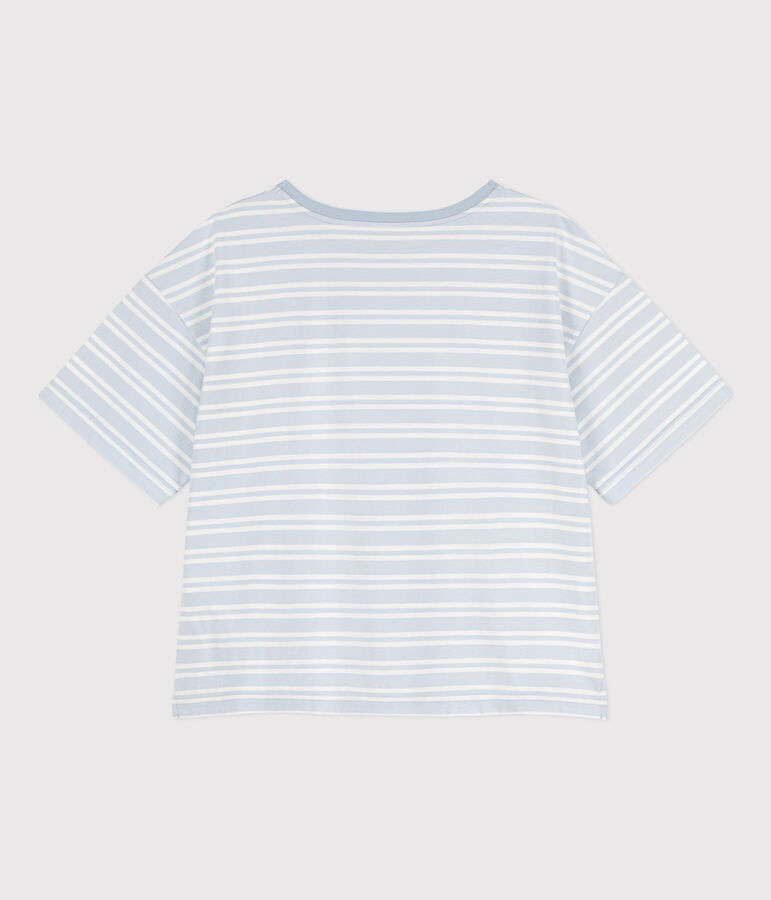 T-shirt LE BOXY en coton Femme bleu/blanc