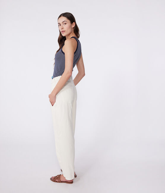 Débardeur Femme l'Iconique en coton rayé bleu SMOKING/blanc MARSHMALLOW