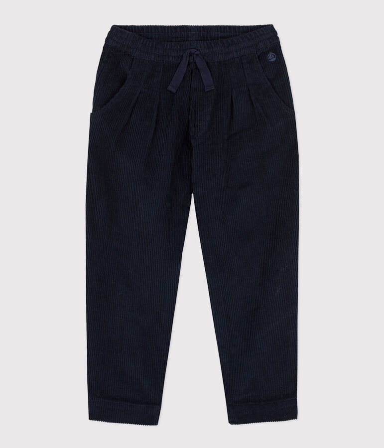 Pantalon en velours c&ocirc;tel&eacute; enfant gar&ccedil;on bleu