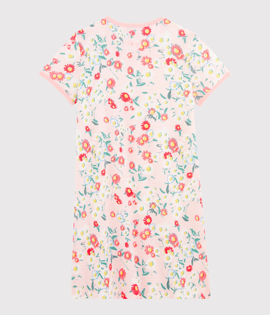 Chemise de nuit petite fille en côte blanc MARSHMALLOW/blanc MULTICO