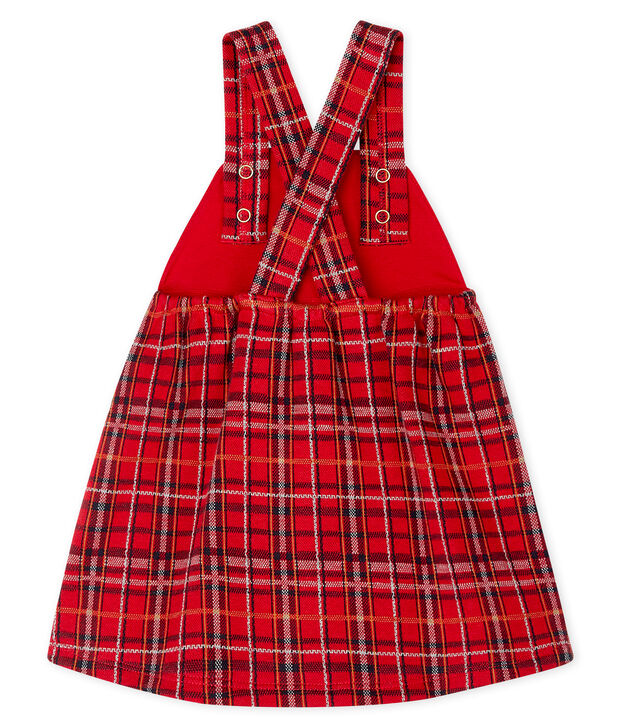 Robe salopette &agrave; carreaux b&eacute;b&eacute; fille rouge/multicouleur