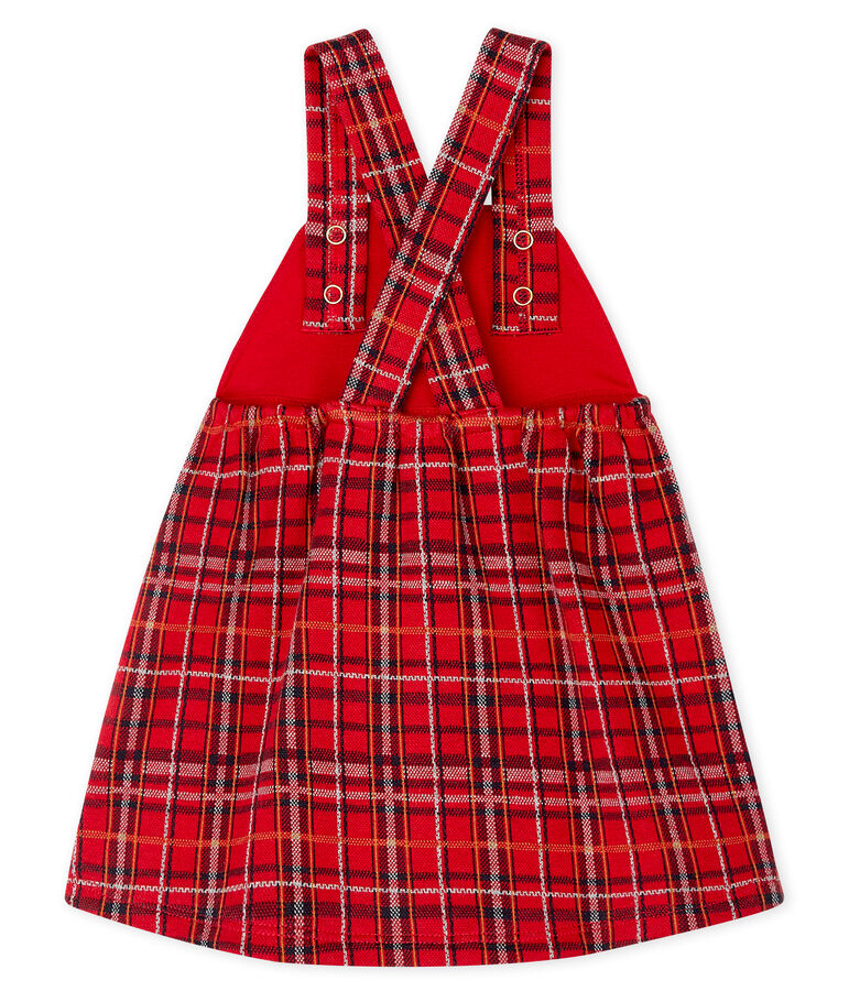 Robe salopette &agrave; carreaux b&eacute;b&eacute; fille rouge TERKUIT/blanc MULTICO CN
