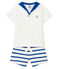 Ensemble deux pièces bébé garçon blanc MARSHMALLOW/bleu SURF
