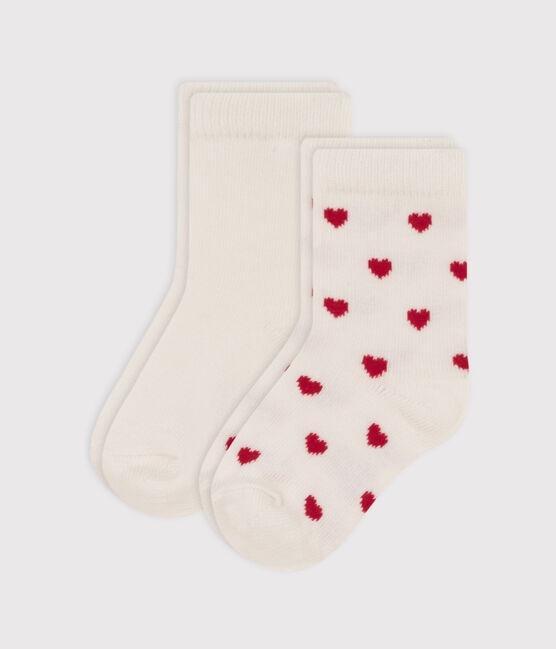 Lot de 2 paires de chaussettes cœurs en jersey de coton bébé variante 1