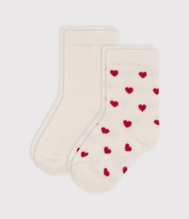2 paires de chaussettes b&eacute;b&eacute; en coton imprim&eacute; c&oelig;ur multicouleur
