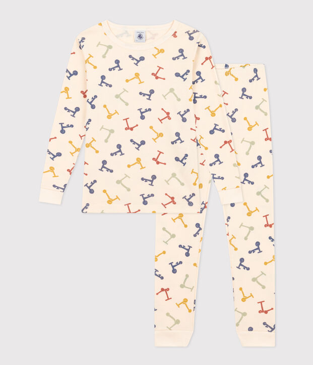 Pyjama ajust&eacute; en coton imprim&eacute; trottinette enfant &eacute;cru/multicouleur