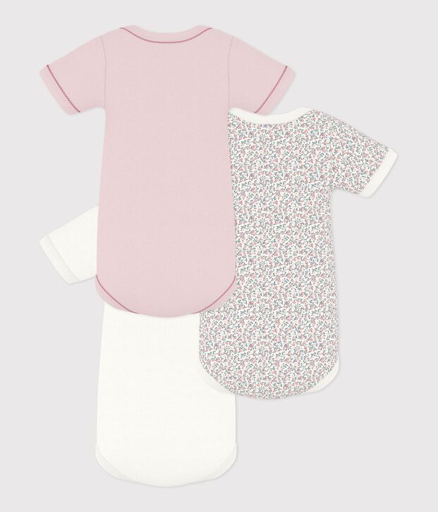 Lot de bodies manches courtes en coton imprim&eacute; &agrave; fleurs b&eacute;b&eacute; multicouleur
