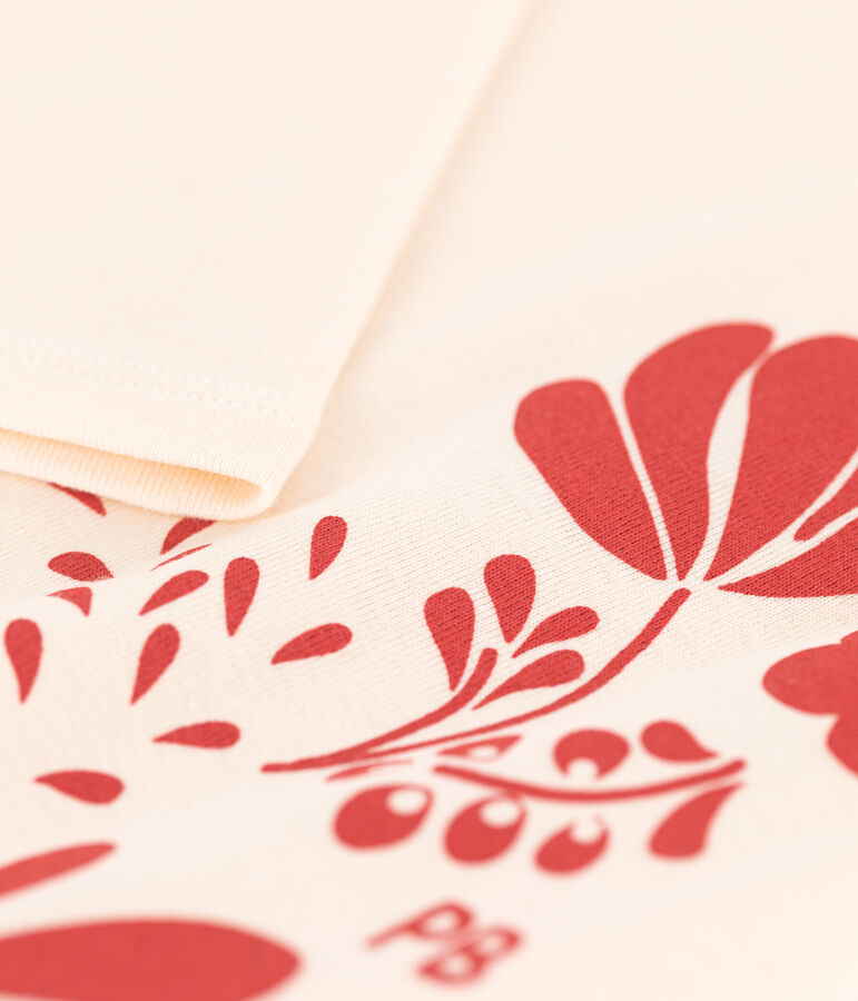 Tee-shirt manches longues en coton enfant fille / gar&ccedil;on blanc AVALANCHE/ CASIMIR