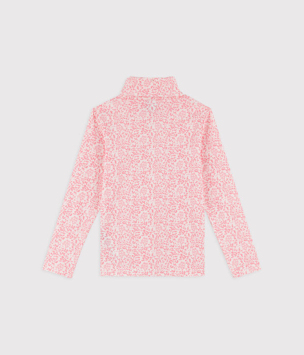 Sous-pull &agrave; imprim&eacute; enfant gar&ccedil;on fille blanc/rose
