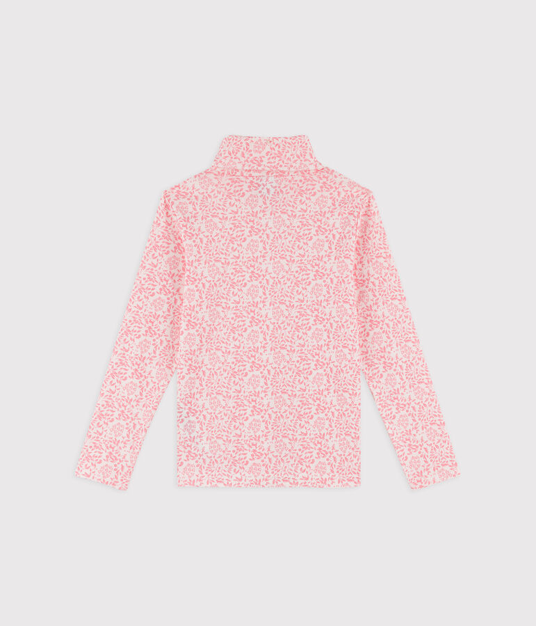 Sous-pull &agrave; imprim&eacute; enfant gar&ccedil;on fille blanc/rose