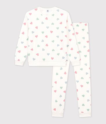 Pyjama femme en coton éponge imprimé cœurs