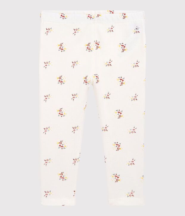 Legging imprim&eacute;e en coton b&eacute;b&eacute; fille blanc/multicouleur