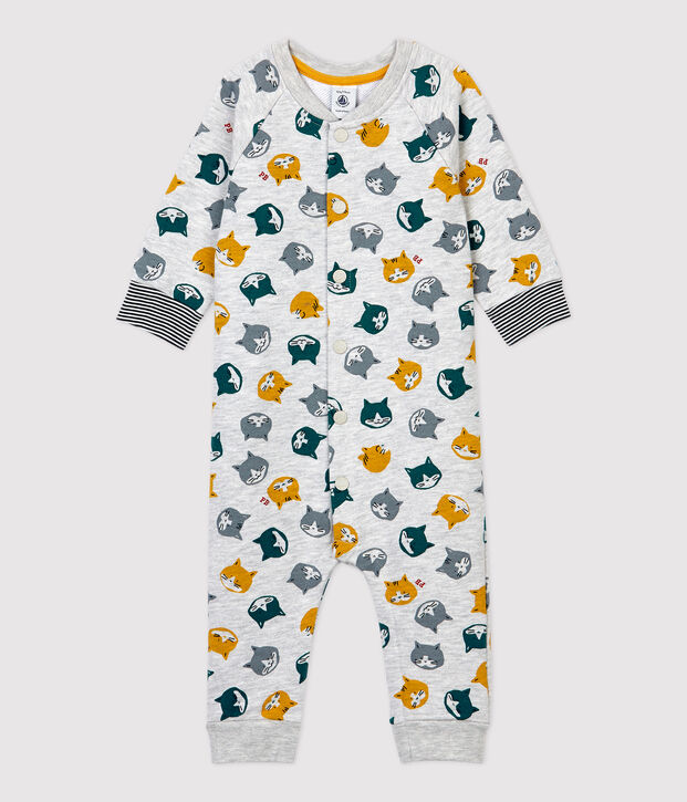 Combinaison en molleton b&eacute;b&eacute;. gris/multicouleur