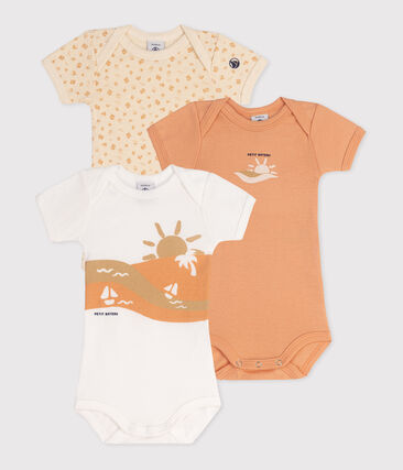Lot de 3 bodies manches courtes en coton bébé