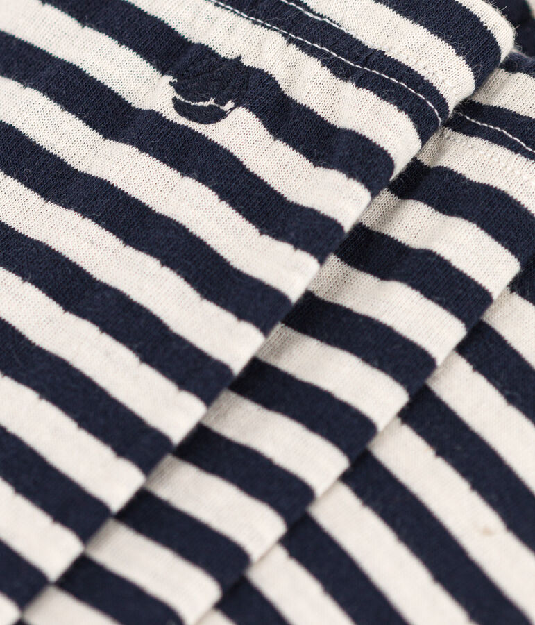 Legging en tubique enfant fille bleu/blanc