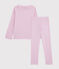 Pyjama rayé petite fille en coton et Lyocell rose BOHEME/blanc MARSHMALLOW