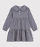 Robe enfant manches longues en flanelle à carreaux bleu SOIR/ MILK