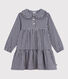 Robe enfant manches longues en flanelle à carreaux