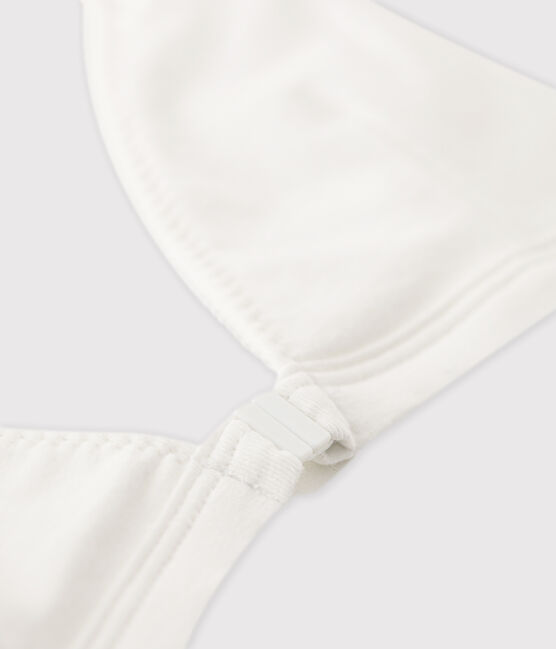 Soutien-gorge blanc ouverture devant fille en coton biologique et élasthanne blanc ECUME