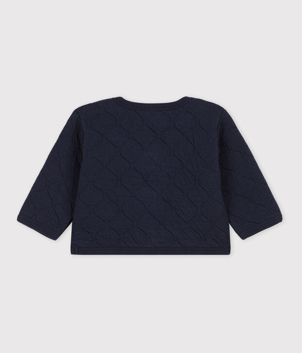 Cardigan b&eacute;b&eacute; en tubique matelass&eacute; bleu marine