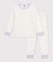 Pyjama enfant en velours &agrave; c&oelig;urs blanc/multicouleur