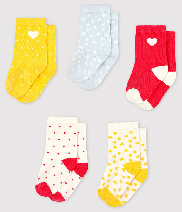 Lot de 5 paires de chaussettes &agrave; motif b&eacute;b&eacute; fille multicouleur