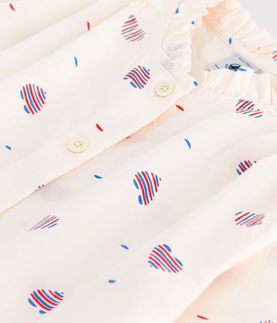 Blouse enfant en coton manches longues cœurs blanc AVALANCHE/ MULTICO