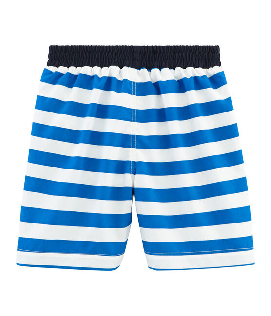 Short de plage enfant garçon bleu RIYADH/blanc MARSHMALLOW