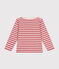 Marinière iconique en coton enfant fille / garçon rose ROSEWOOD/ AVALANCHE