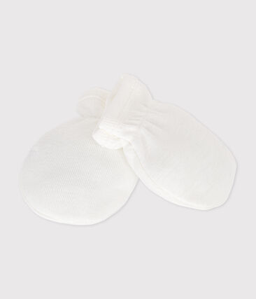 Moufles bébé en coton uni