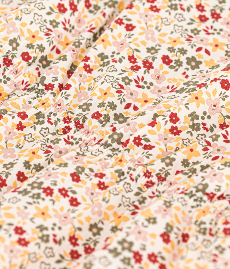 Combinaison courte b&eacute;b&eacute; en popeline imprim&eacute;e blanc AVALANCHE/ MULTICO