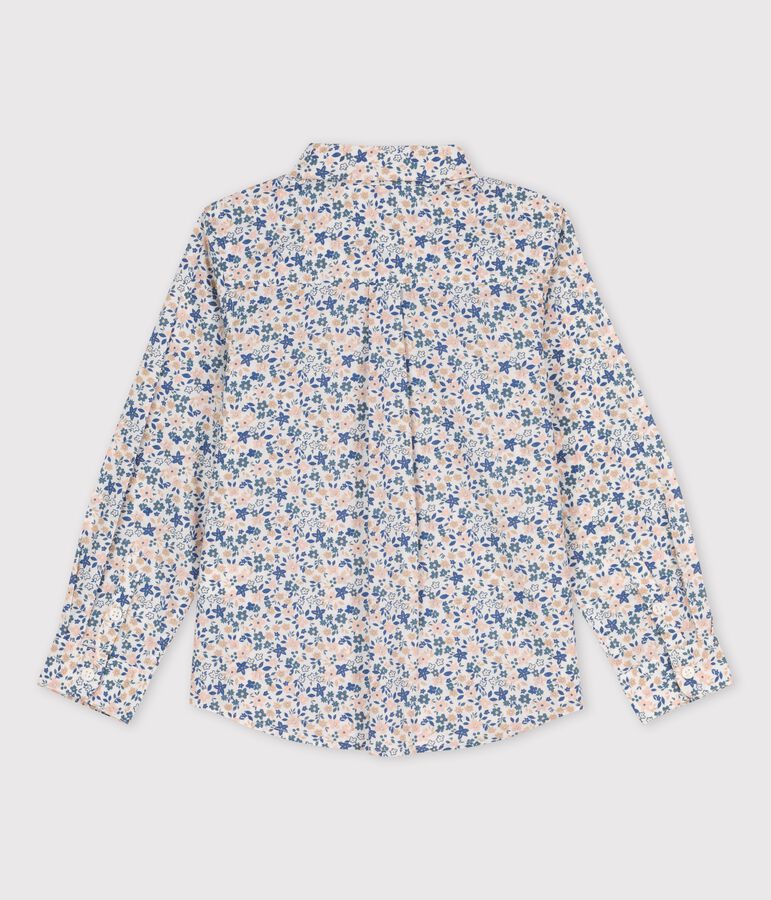 Chemise en popeline enfant gar&ccedil;on blanc/multicouleur
