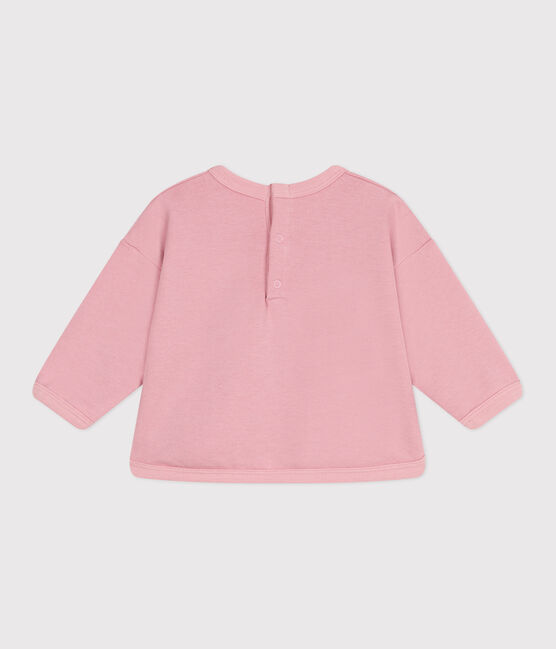 Sweat bébé en coton uni rose CHARME