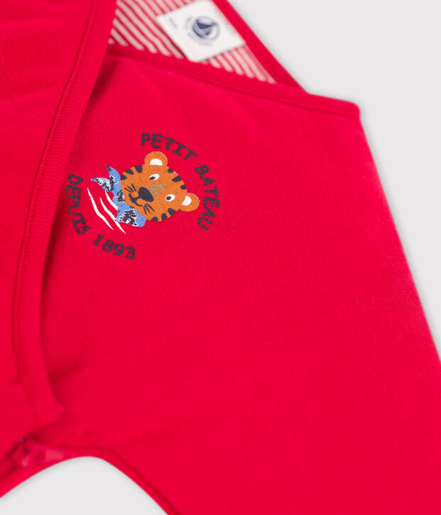 Combinaison longue en coton bio b&eacute;b&eacute; rouge