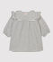 Robe rayée bébé fille en coton biologique blanc MARSHMALLOW/bleu SMOKING