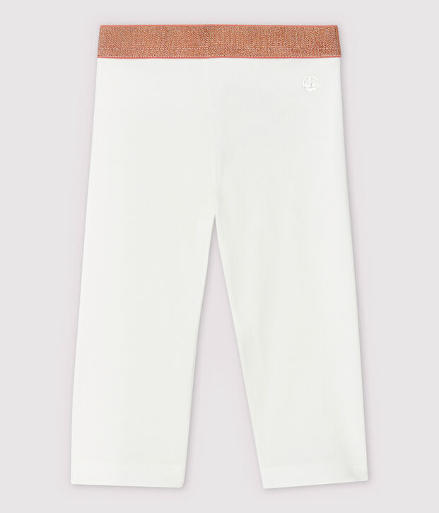 Legging court en jersey lycra enfant fille blanc