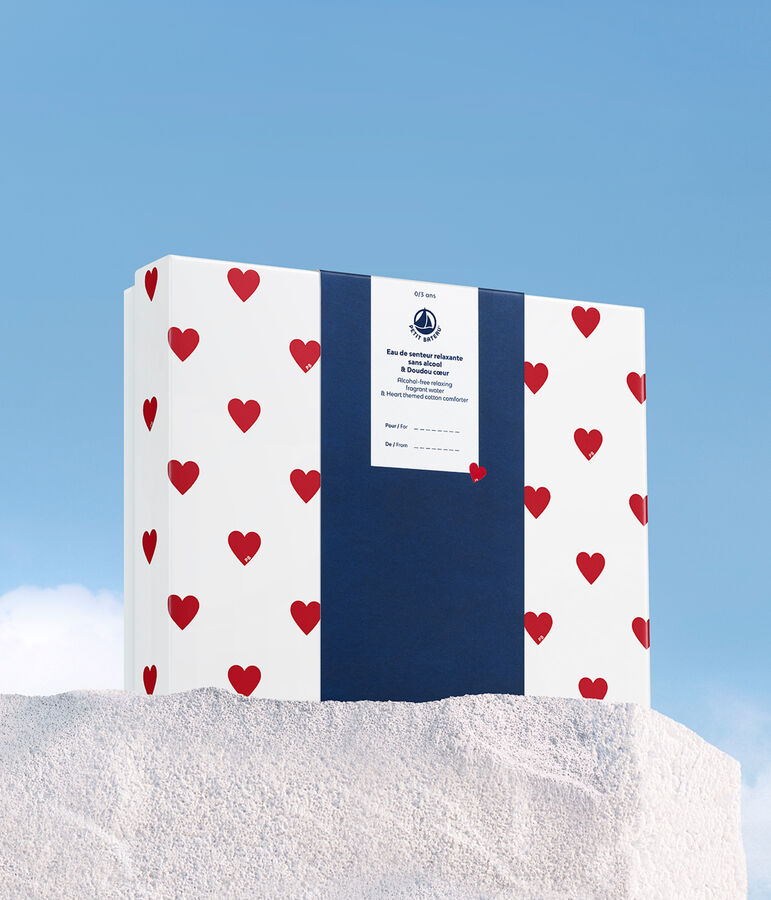 Coffret cadeau Parfum b&eacute;b&eacute; 50ml & doudou coeur bleu Floral Citrus Musc