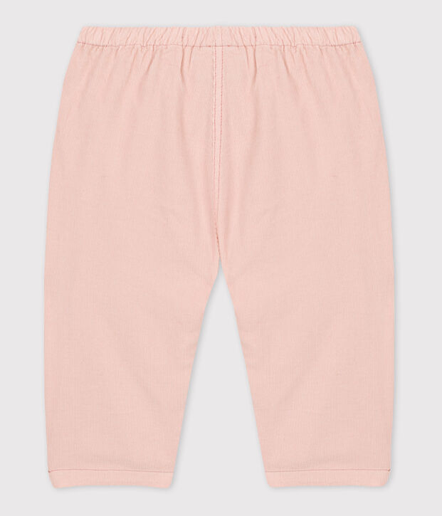 Pantalon b&eacute;b&eacute; en velours fin rose