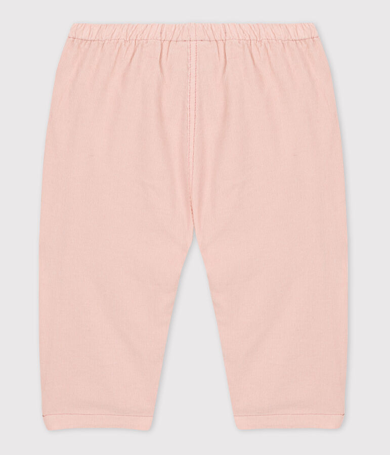 Pantalon b&eacute;b&eacute; en velours fin rose SALINE