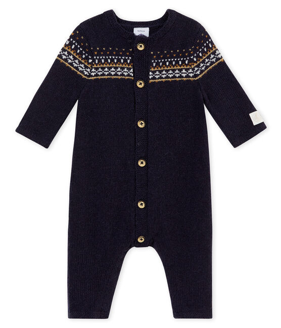 Combinaison Longue Tricot Jaquard Bebe Garcon Smoking Petit Bateau