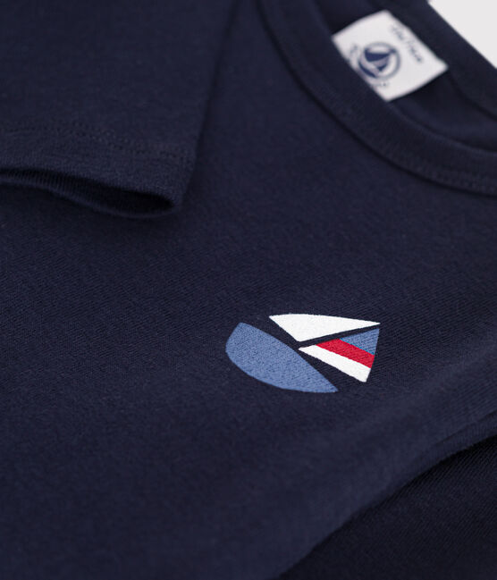 Tee-shirt manches longues en coton bébé bleu SMOKING