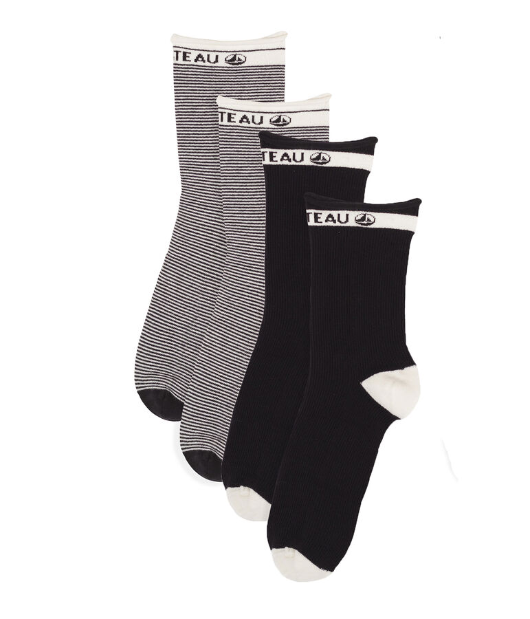 Lot chaussettes mi-hautes femme multicouleur