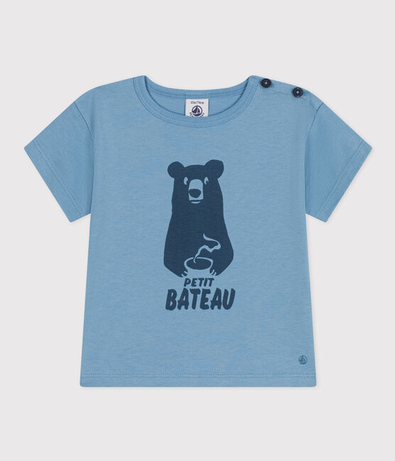 Tee-shirt manches courtes en jersey bébé bleu AZUL