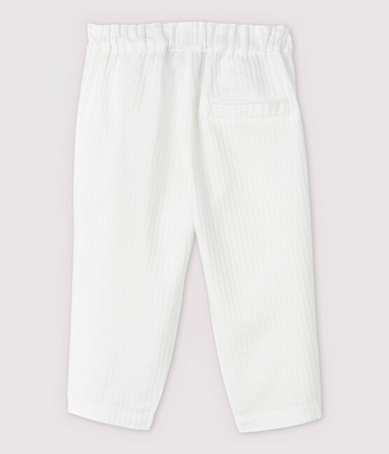 Pantalon cérémonie rayé en popeline bébé garçon blanc MARSHMALLOW