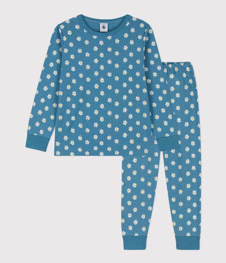 Pyjama fleur petite fille en coton POLOCHON/ MULTICO