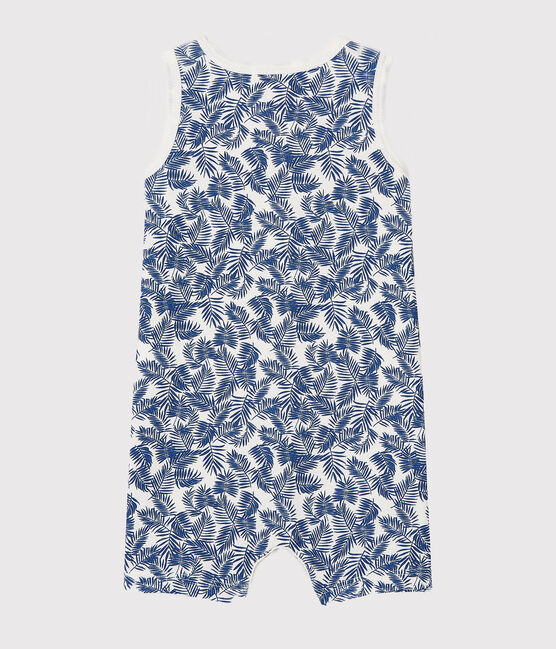 Combicourt bébé en côte blanc MARSHMALLOW/bleu BLEU