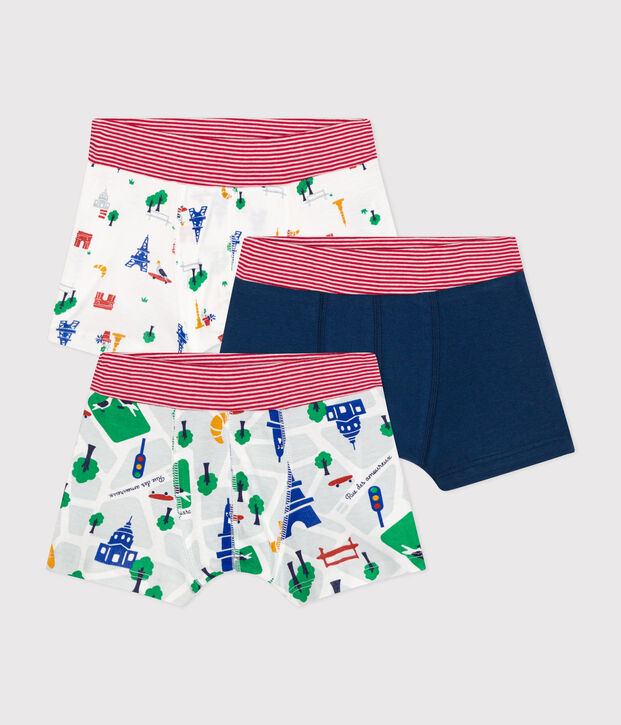 Lot de 3 boxers Paris en coton enfant multicouleur