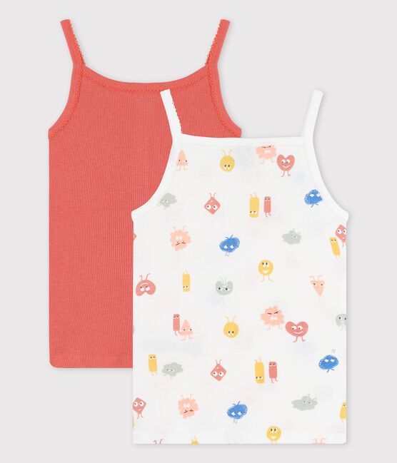Lot de 2 chemises à bretelles émotions petite fille en coton et lyocell variante 1