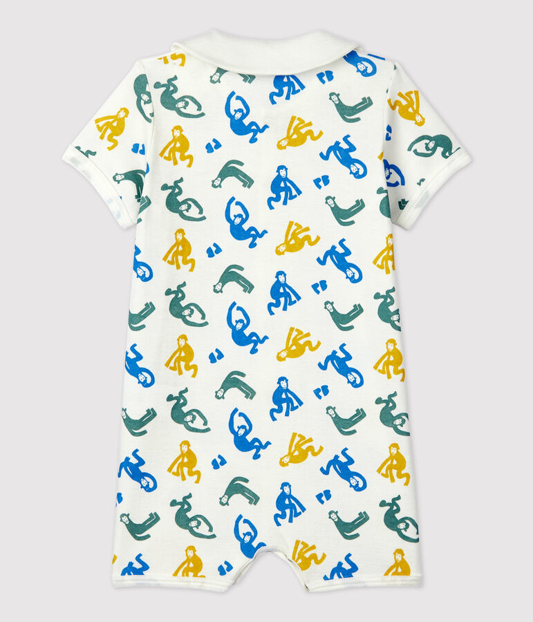 Combicourt b&eacute;b&eacute; singes phosphorescents en coton blanc MARSHMALLOW/blanc MULTICO